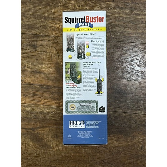 New Squirrel Buster Mini Squirrel proof Bird Feeder Seed Tube ventilation system - Picture 2 of 2